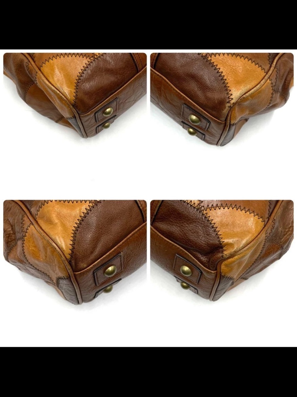 Mulberry Two-Tone Brown Patchwork Shoulder Bag - Picture 6 of 11